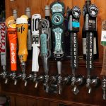 The handles for ten beers on tap, available at the full bar at Countryside Pizza and Grill